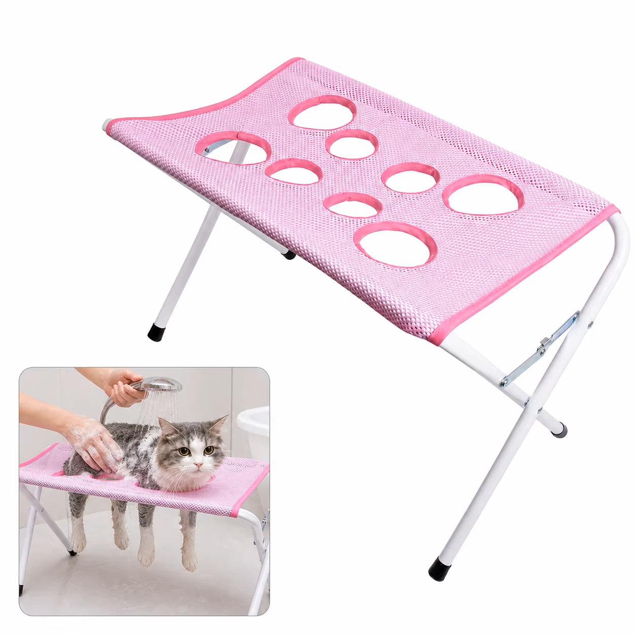 Pet Supplies Nail Trim - Honden- en kattenbadrek met opvouwbare hangmat,
