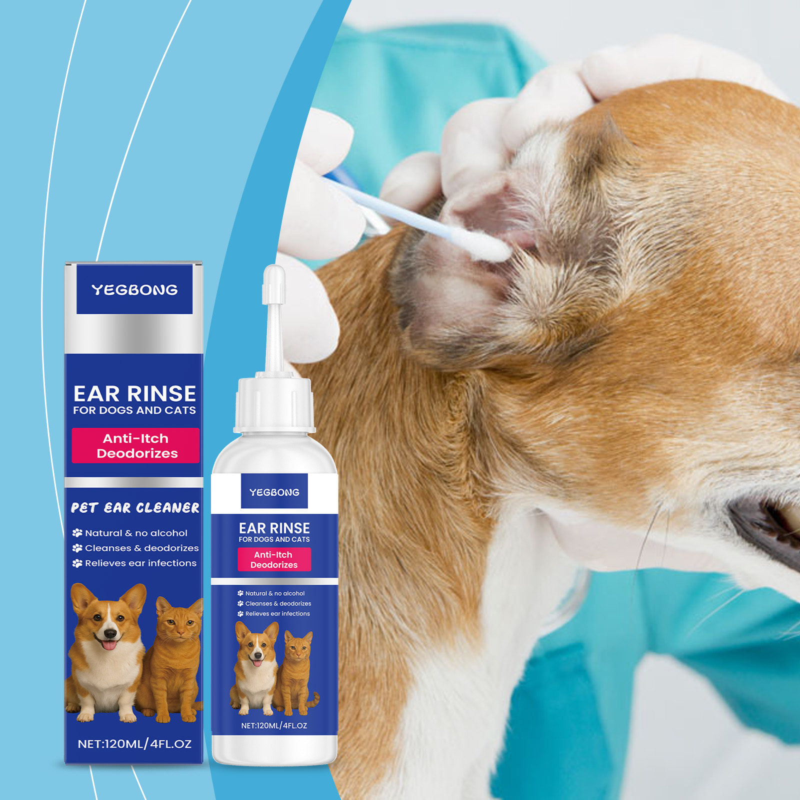 Pet Ear Cleaner - Oorreiniger voor huisdieren voor honden en