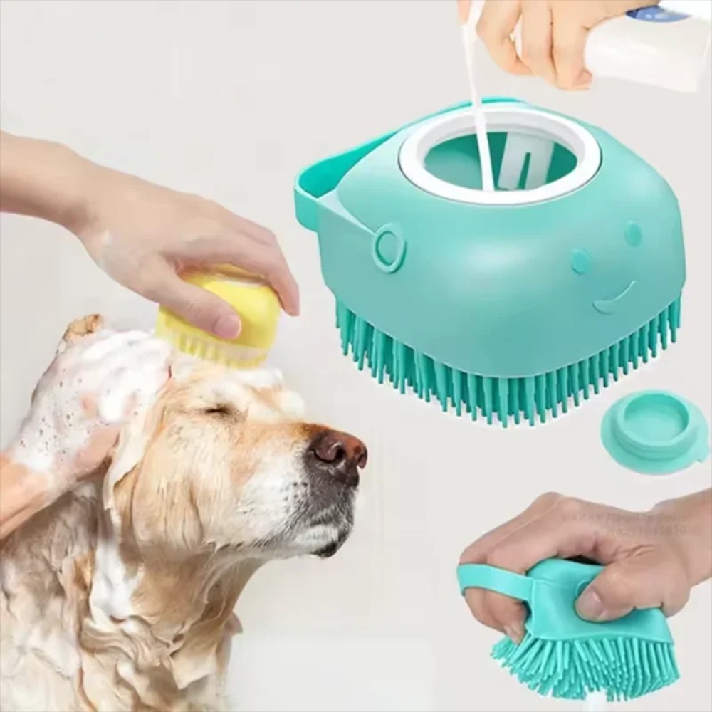 Pet Supplies Nz - Siliconen badmassageborstel Multifunctioneel verzorgingshulpmiddel Zachte huisdieraccessoires