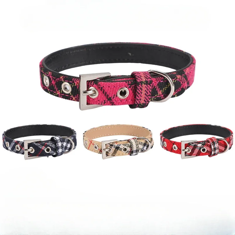 Pet Supplies Nz - Huisdier Halsband Schotse Geruite Hondenhalsband Klassiek