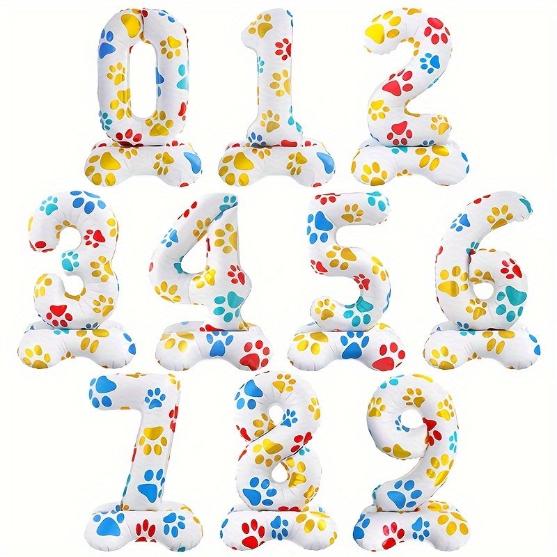 Pet Supplies Nz - 1Pc 16 Inch Witte Staande Nummerballon