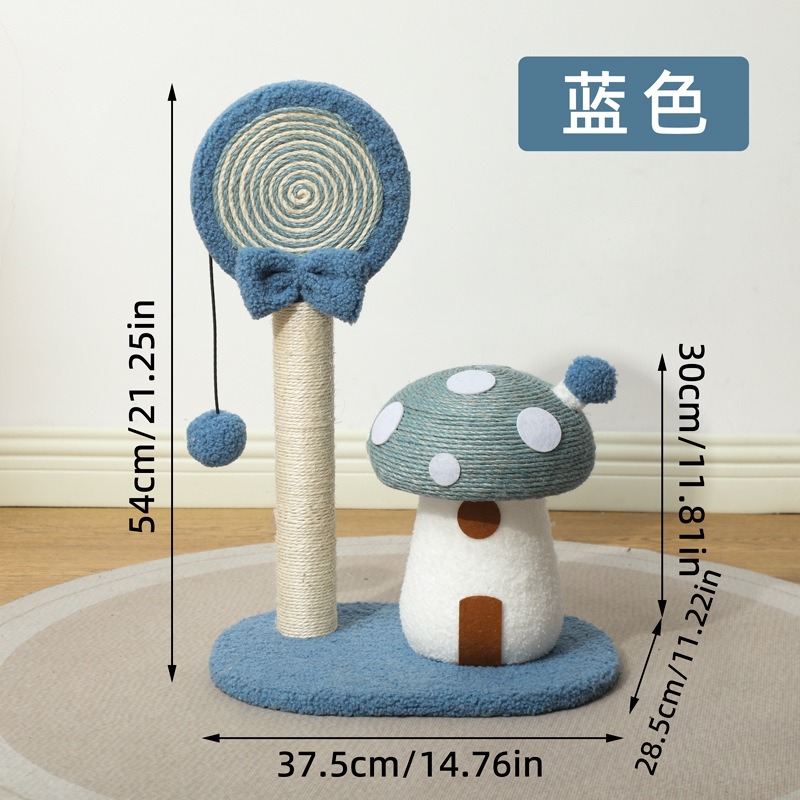 Cat Scratching Post - Schattig paddenstoelvormig krabplankje voor katten, lollyvormig,