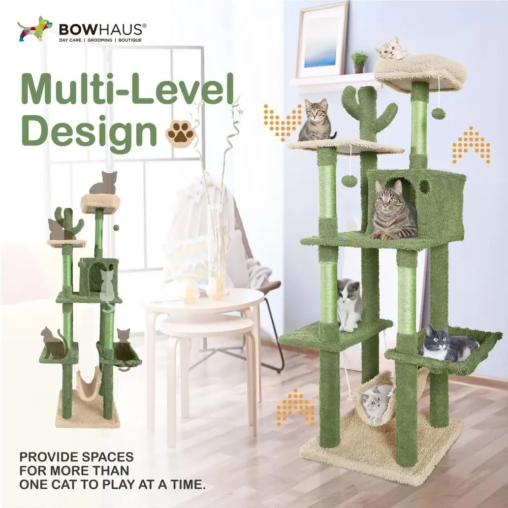 Multilevel kattenboom met cact - Cat Scratching Post recensie en prijs